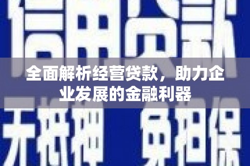 下陆全面解析经营贷款，助力企业发展的金融利器