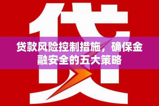 下陆贷款风险控制措施，确保金融安全的五大策略