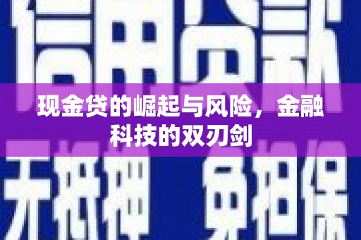 下陆现金贷的崛起与风险，金融科技的双刃剑