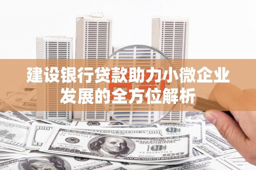 下陆建设银行贷款助力小微企业发展的全方位解析