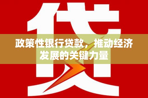 下陆政策性银行贷款，推动经济发展的关键力量