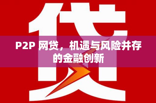 下陆P2P 网贷，机遇与风险并存的金融创新